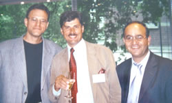 Congress of ISHRS, Chicago, USA, October 2002. From the left side: Dr Robert S. Haber (USA), Dr Jerzy Kolasiński, Dr Gholamali Abbasi (Iran).